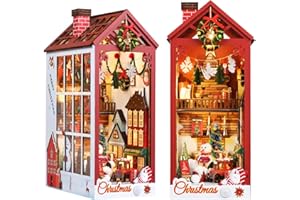 Yanrhwy panda DIY Book Nook Kit with Dust Cover, DIY Dollhouse Booknook Bookshelf Insert Decor Alley, Bookends Model Build-Cr