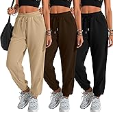 Velvelhall 3 Pack Women's Sweatpants with Pockets, Drawstring Lounge Athletic Joggers Casual Yoga Workout Sweat Pants