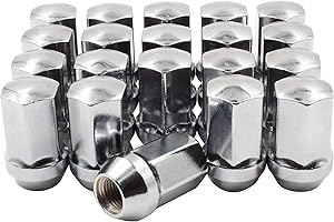 Wheel Accessories Parts 20 Pcs 9/16"-18 OEM Style Lug Nuts 0603-6433AA ｜611-204 ｜ 1.66" Long Chrome 7/8" Hex Fits Dodge 2009-10 Dakota ｜ 2003-09 Durango ｜ 2002-10 Ram 1500