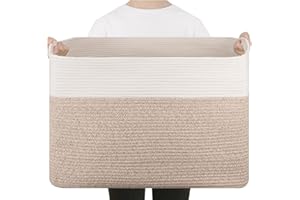 SIXDOVE Extra Large Blanket Basket, Toy Basket Bin for Kids, Cotton Rope Woven Storage Basket for Living Room, Nursery, Baby 