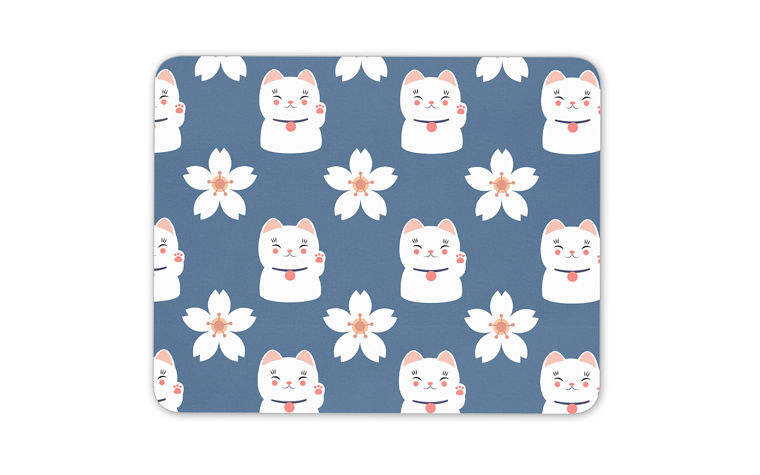 Destination Vinyl Ltd Pretty Lucky Cat Mouse Mat Pad - Girls Lotus Flower PC Computer #8729