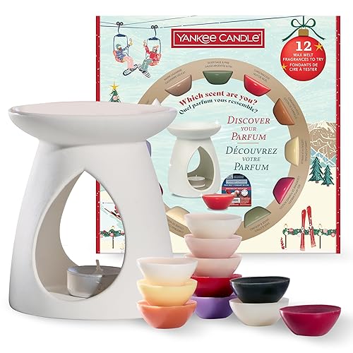Yankee Candle Christmas Scented Wax Melt Discovery Gift Set | 12 Scented Wax Melts, 1 Wax Melt Burner & 1 Unscented Tea Light | Après Ski Collection | Perfect Christmas Gifts for Women