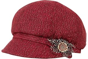 Juiterchy Women Retro Classic Visor Newsboy Cabbie Cap Beret Hats with Flower Buckle for Woman Ladies