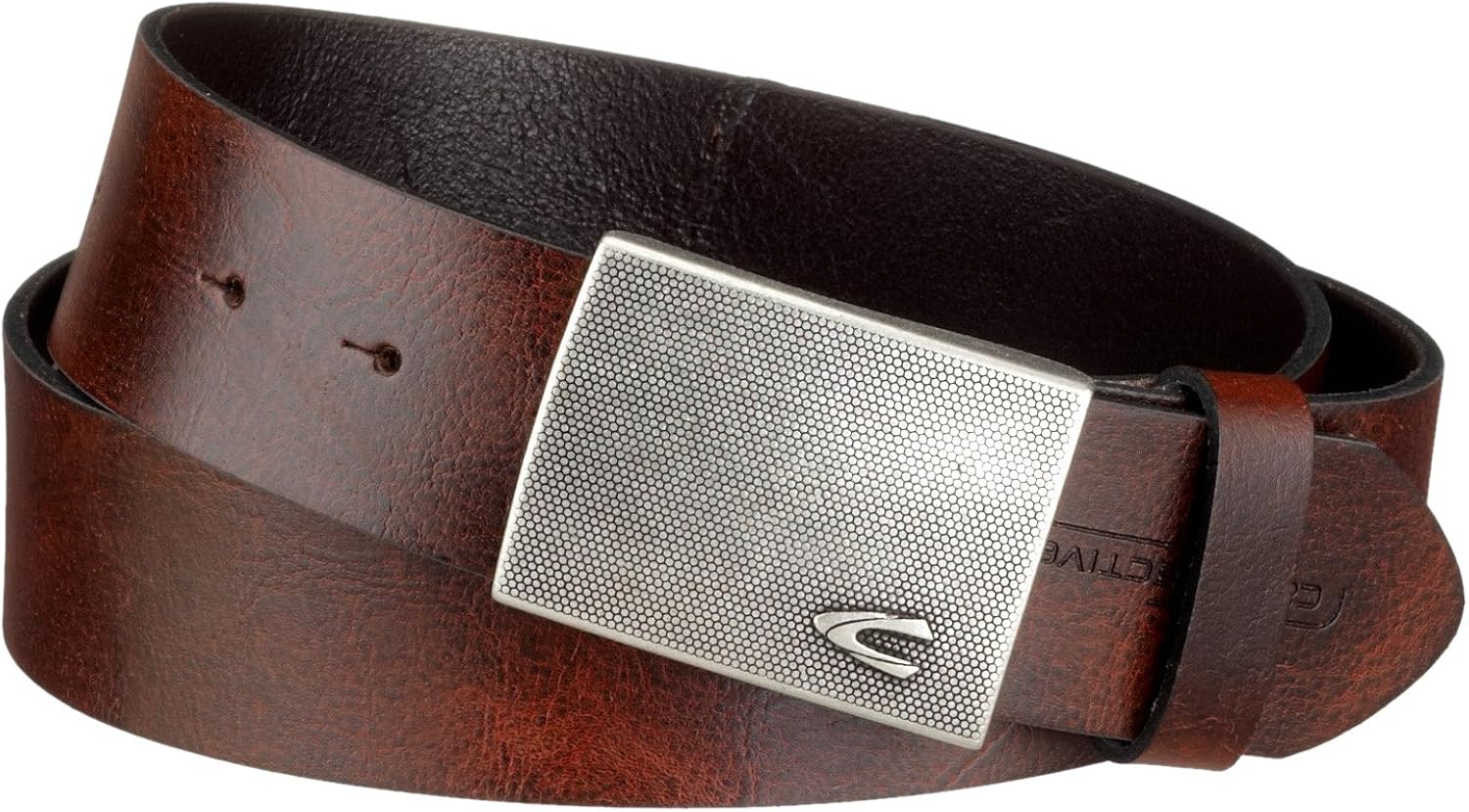 CC 30MM BELT IN CAMEL BEIGE CALFSKIN SILVER HARDWARE ATTACH PEARLS