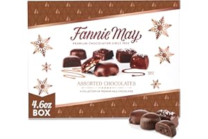 Fannie May, Premium Assorted Milk Chocolate and Caramel, Holiday Chocolate Gift Box, Great for Gifting, 4.6 oz
