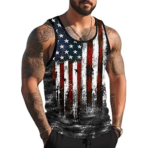 Gosuif Mens Graphic Tank Tops Sleeveless Muscle Shirts Beach Palm Tree Hawaiian Gym Workout Tanks