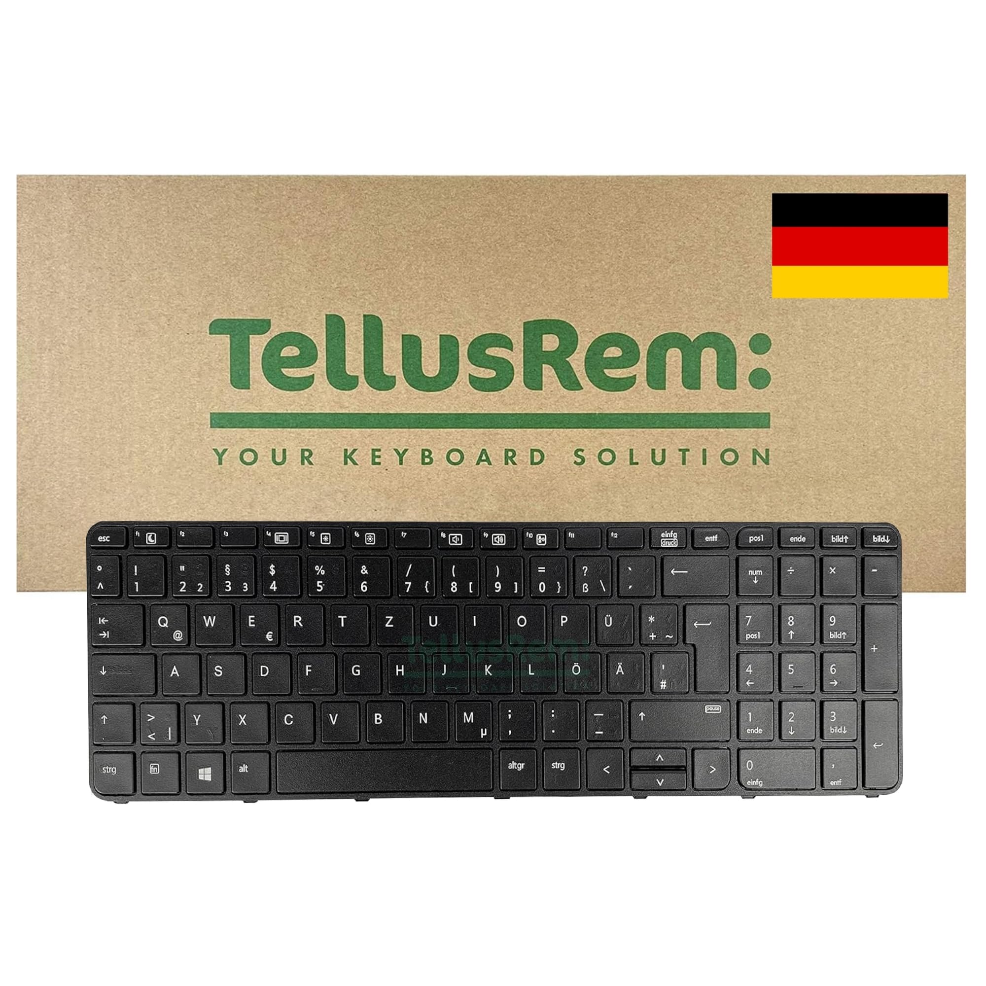 replacement German non-backlit keyboard for HP 450 G3, 450 G4, 455 G3, 455 G4, 470 G3, 470 G4
