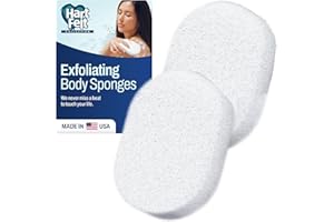 HartFelt Bath Sponges for Shower | Oval Body Wash Scrubber for Exfoliating Skin | Clean and Refresh Body, Back & Arms | Chemical-Free Body Sponge | Made in USA - Pack of 6