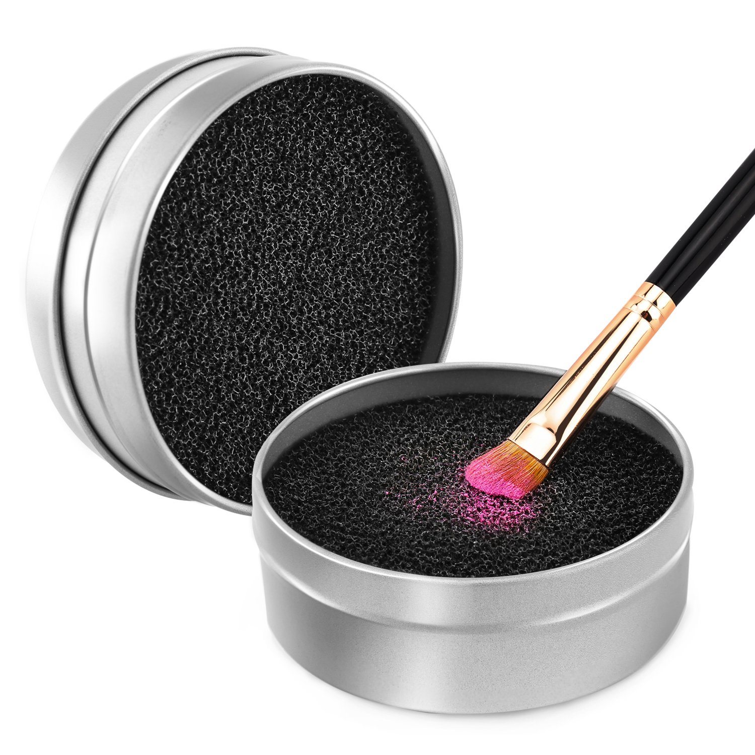 Luxspire Makeup Brush Cleaner, Colour Removal Sponge Quick Wash Sponge, Remover Color From Brush Makeup Cleaner Tool Switch Eye Shadow Color Dry Makeup Cleaning Box Travel