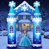 Sotiff 10 ft Giant Christmas Inflatable Decoration, Blue Winter Castle Arch | Ice Theme, Blue Castle & Snowflake, Built-in LED Light Blower, Winter Inflatable Decor for Outdoor Garden Yar Xmas Snow Party