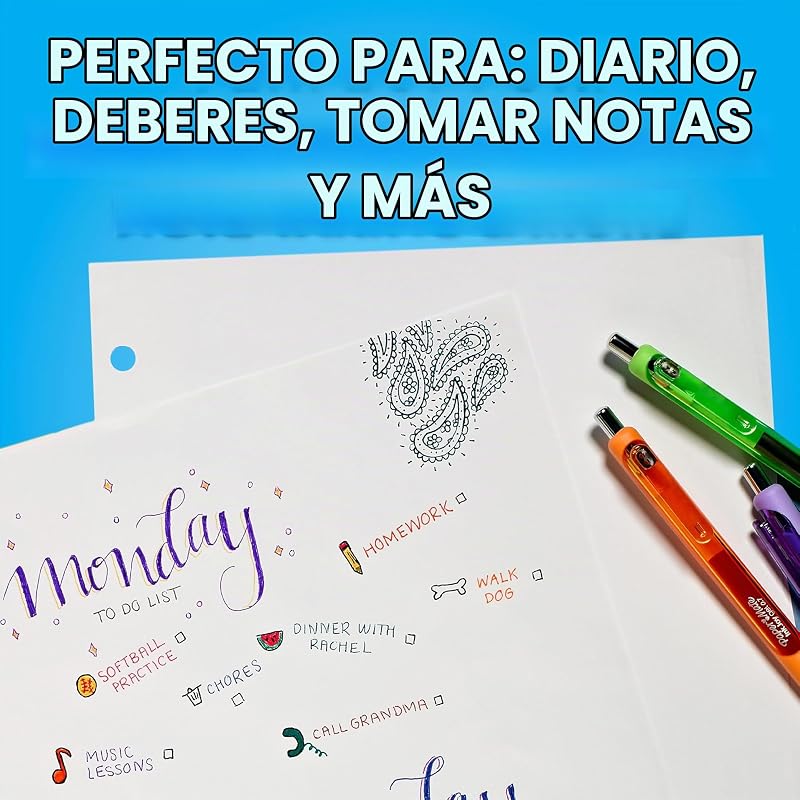 InkJoy - Bolígrafos de gel | Colores de tinta vibrantes surtidos | Para escribir, colorear y escribir en diario | Punta media (0.7 mm) | 14 unidades