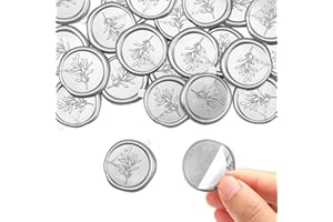 Berirexrion Seals Self Adhesive Stickers - 30 PCs Silver Wax Seal Stickers Self Adhesive Seals Stickers Handmade Envelope Sealing Sticks for Wedding Party Invitations Envelopes Christmas Gift Ideas