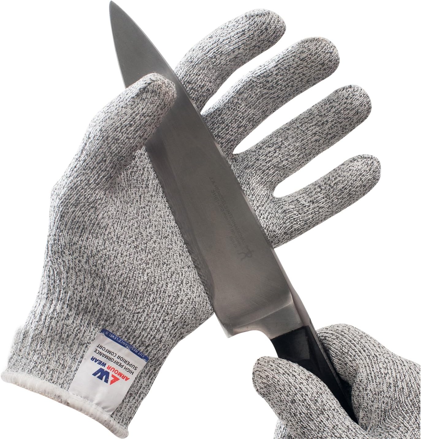 Armour Wear Cut Resistant Gloves - High Performance Level 5 Cut Protection, Food Grade. Size Large.