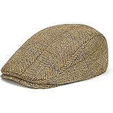 FEINION Men Wool Blend Flat Cap Tweed Newsboy Ivy Hat