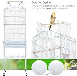 Yaheetech Metal Bird Cage Small Bird Parrot Cage Open Top Rolling Stand view 5
