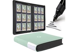 D DACCKIT Toploader Binder, Holds 288 Top Loaders - 9-Pocket Top Loader Binder for 3" x 4" Rigid Card Holders for Trading Cards or Sports Cards, Model A - Asakusa Green