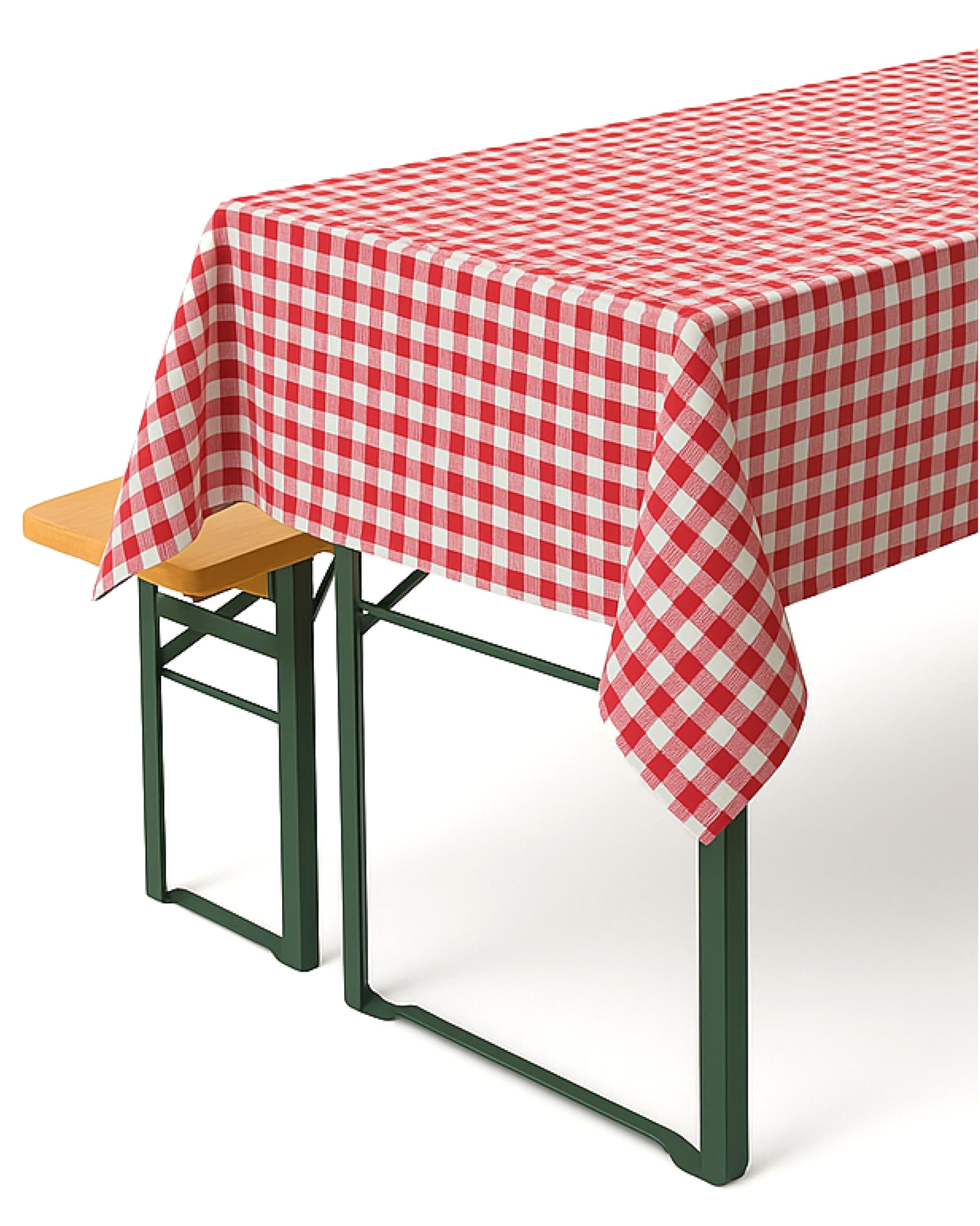 texpot TextilDepot24 Country House Tablecloth, Chequered, 100% Cotton, 110 x 110 cm, Red/White