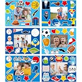 chiazllta 30 Packs Fathers Day Craft Kits for Kids Father's Picture Frame DIY Craft Art Father’s Day Party Decoration Favor Home Classroom Game Activities