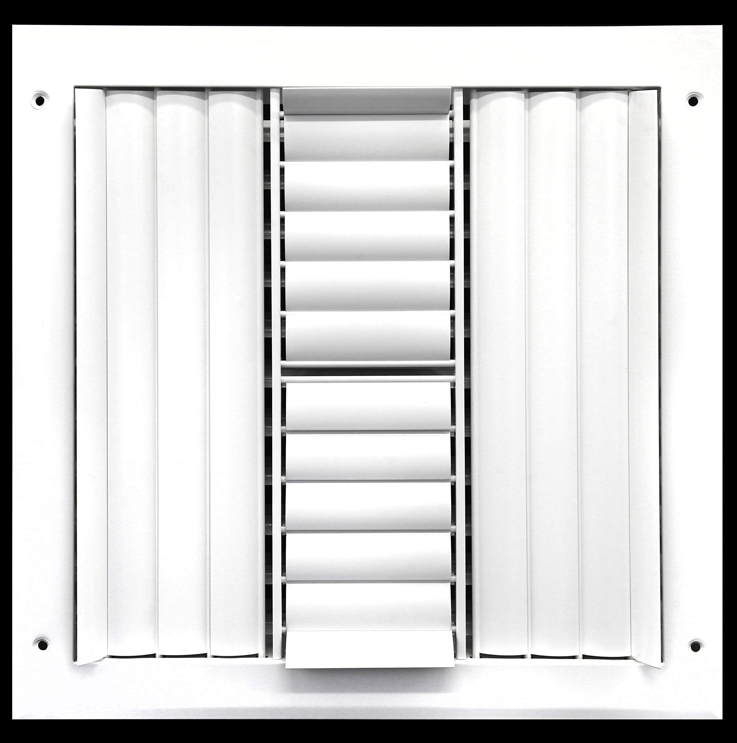 12" x 12" - 4-Way Air Vent - Adjustable Aluminum Curved Blades - Maximum Air Flow - HVAC Grille