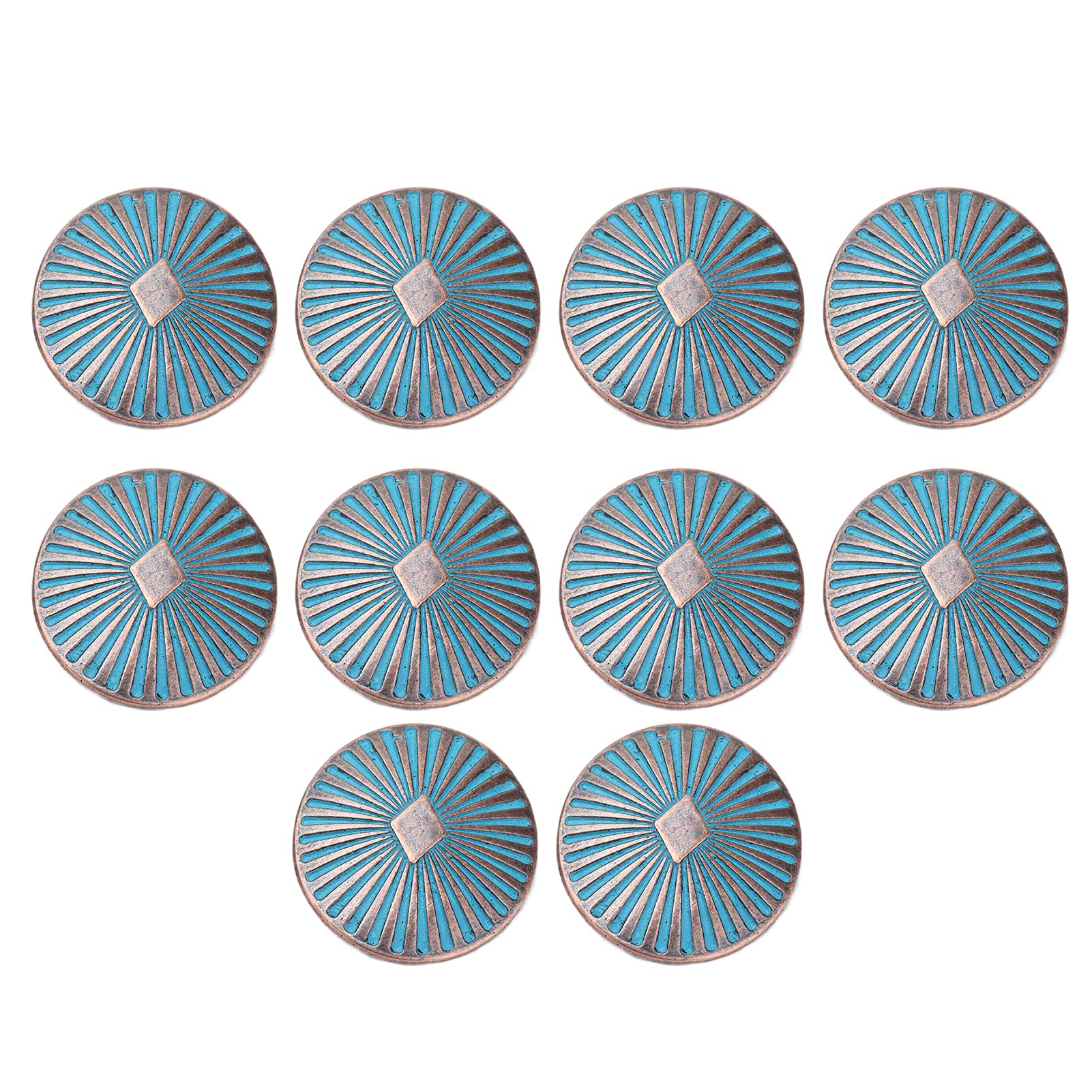 10Pcs Vintage Based Alloy Round Metal Sewing Shank, Antique Blue Alloy Shank Sewing Buttons with Single Hole Design, Decorative Flower Metal Buttons for Jackets Coats DIY Crafting Accessories