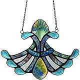 Ornament Stained Glass Window Panel Sun Catcher, 7" x 7"