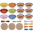 FREEBLOSS 12 Set Basket Weaving Kit Introductory Sewing for Beginners Creative Woven Bowl Suitable for Kids Arts and Crafts Projects with Video Tutorial Easter Basket Activities for Easter Eggs