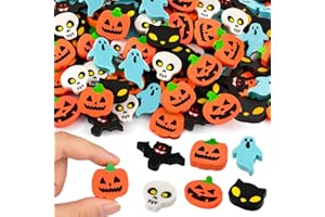 YGAOHF 60 Pack Mini Erasers - Cute Halloween Pumpkin Ghost Bat Erasers, Trick or Treat Party Favors, Halloween Decorations