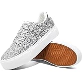 Jeekopeg Glitter Platform Sneakers Women Casual Sequin Sparkly Shoes Bling Thick Sole Walking Shoes Shiny Sequin Wedding Sneakers for Lady