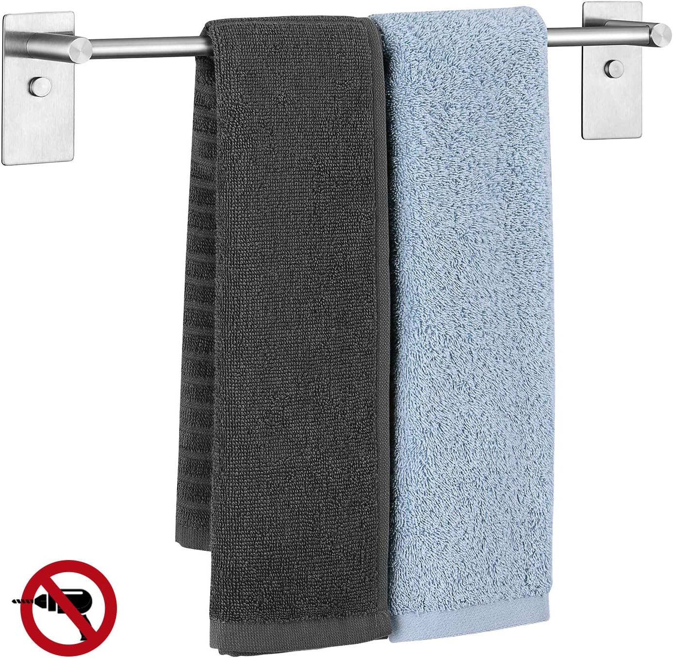 Umi By Amazon Selbstklebender Handtuchhalter Ohne Bohren Mit Bohren Handtuchstange Aus 304 Edelstahl Fur Badezimmer Wand Kuche Badtuchstange 38 3 Cm Amazon De Baumarkt