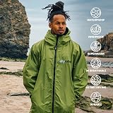 Dryrobe Advance Long Sleeve Waterproof Changing Robe Dark Green Black Small view 2