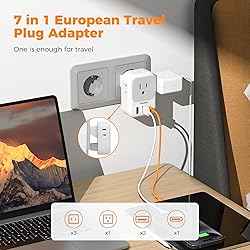 TESSAN European Travel Plug Adapter 2 Packs, Type C