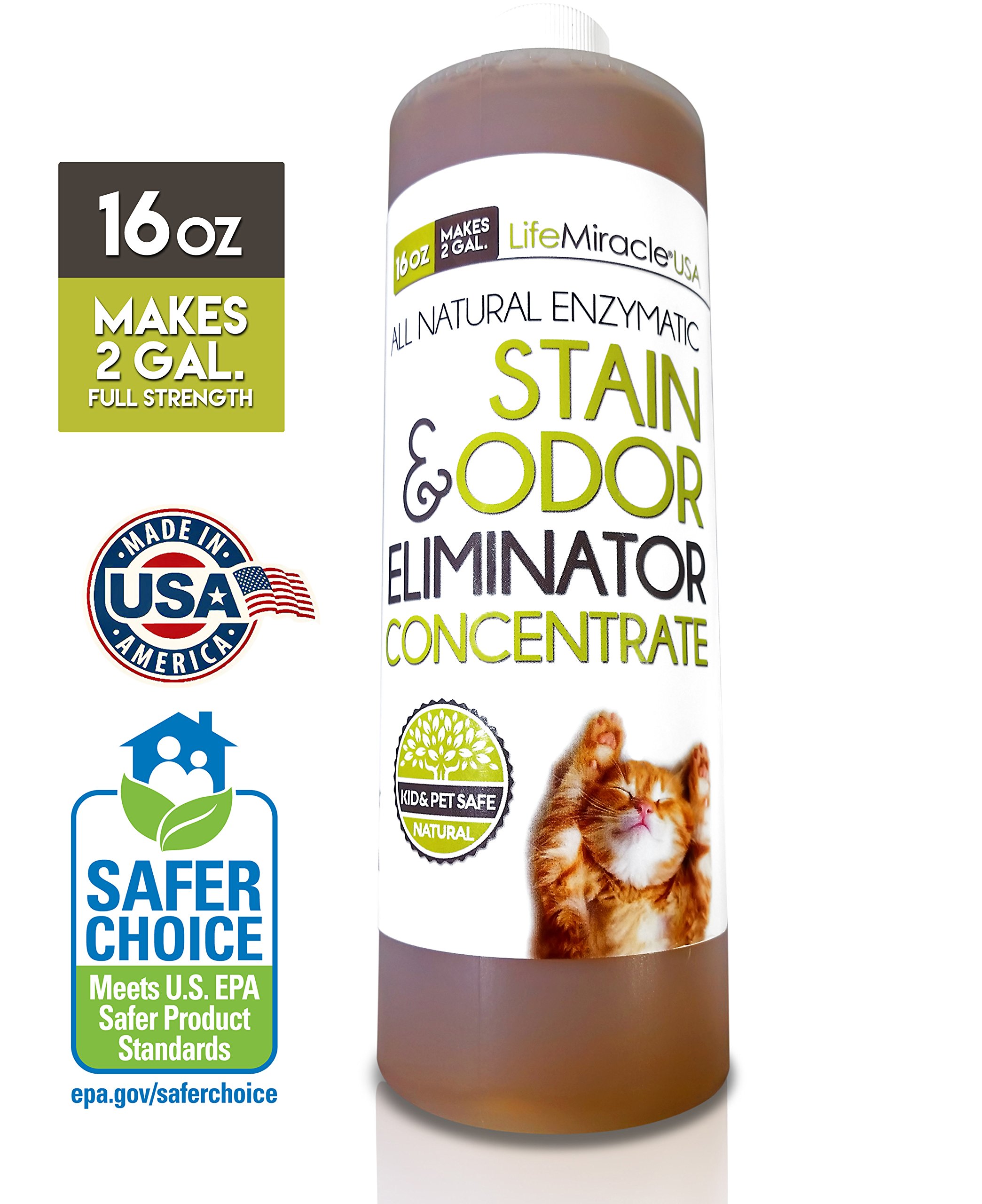 Life Miracle Natural Enzyme Cleaner CONCENTRATE The BEST Pet, Dog Cat