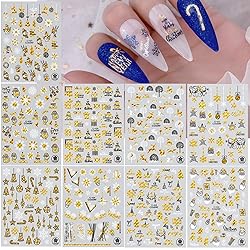 Holographic Christmas Nail Adhesive Sticker, Laser