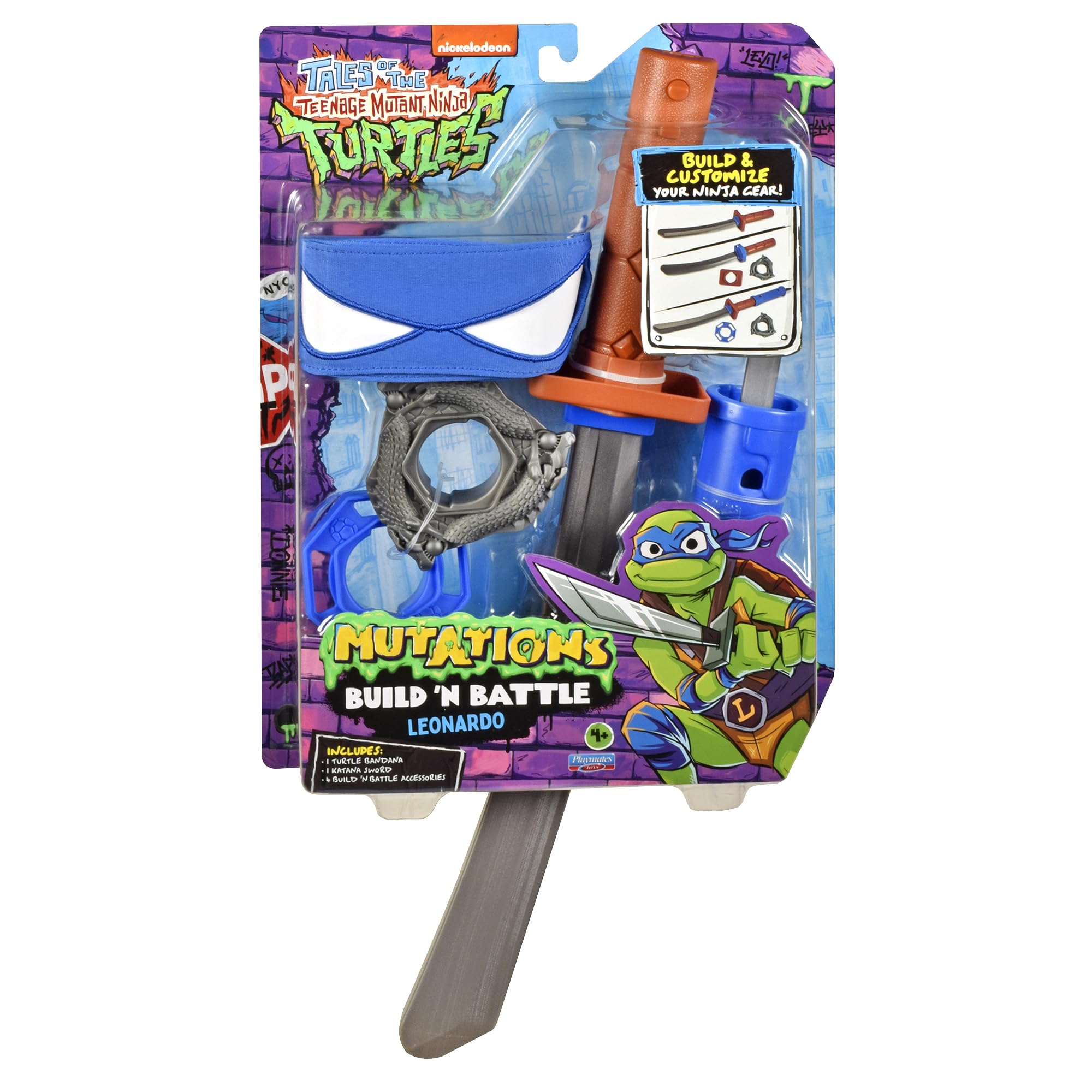 Teenage Mutant Ninja Turtles: Build N Battle Leonardo Katana Sword. Ninja Reveal Playset. Ages 4+