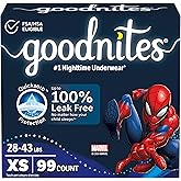 Goodnites Nighttime Bedwetting Underwear, Boys' XS (28-43 lb.), 99 Ct (3 Packs of 33), Packaging May Vary