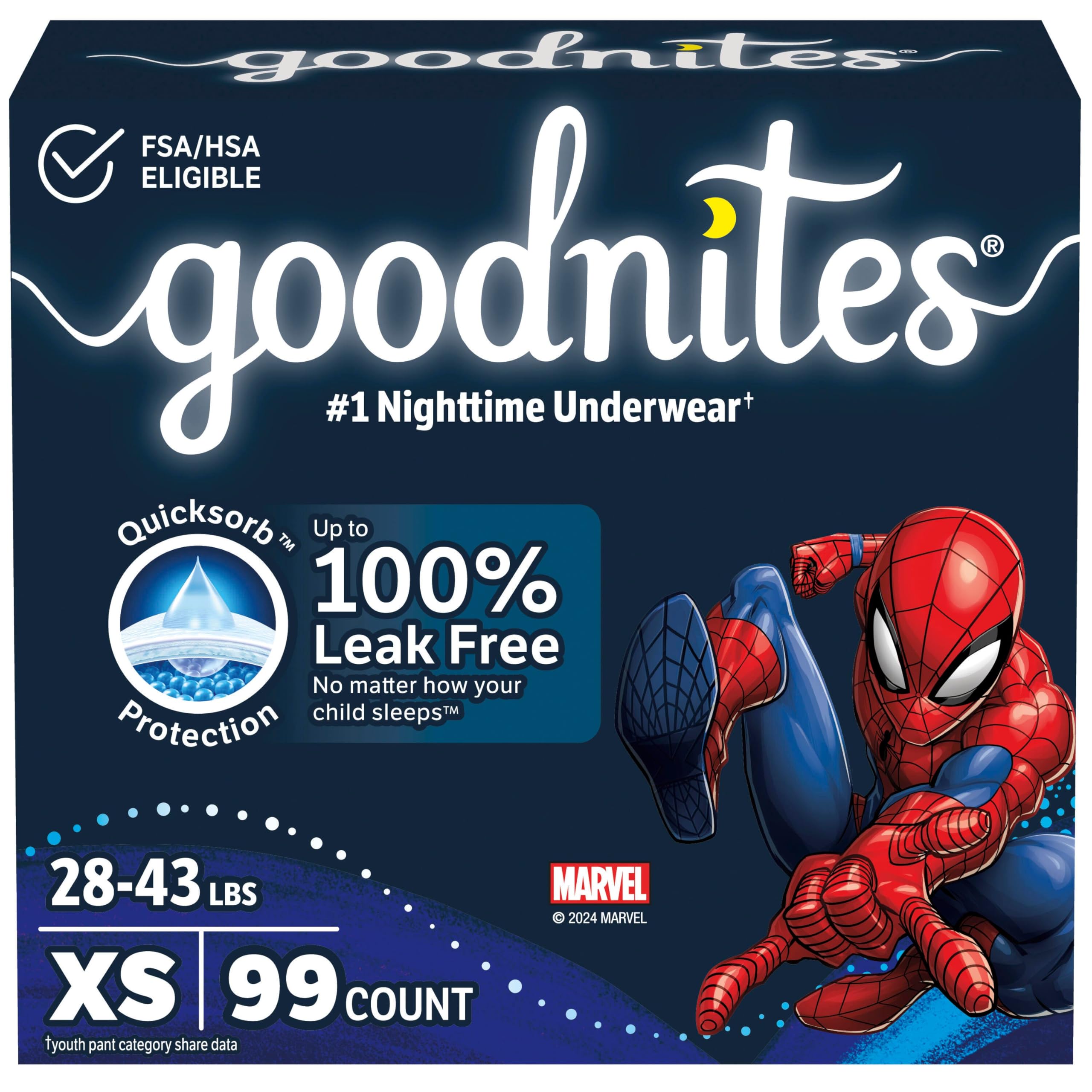 Goodnites Nighttime Bedwetting Underwear, Boys' XS