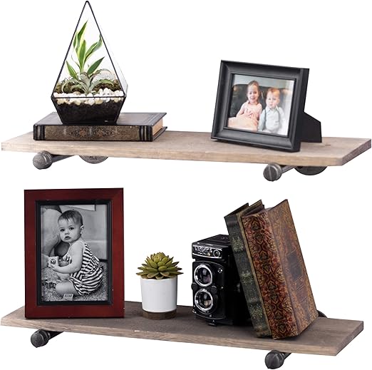 Amazon Com Pipe Decor Industrial Pipe Wooden Shelves Distressed