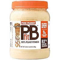 PBfit Pure Peanut, 100% Powdered Peanut Powder, Non-GMO, Plant-Based, Gluten-Free Protein Powder, 9g of Protein, (24 oz)
