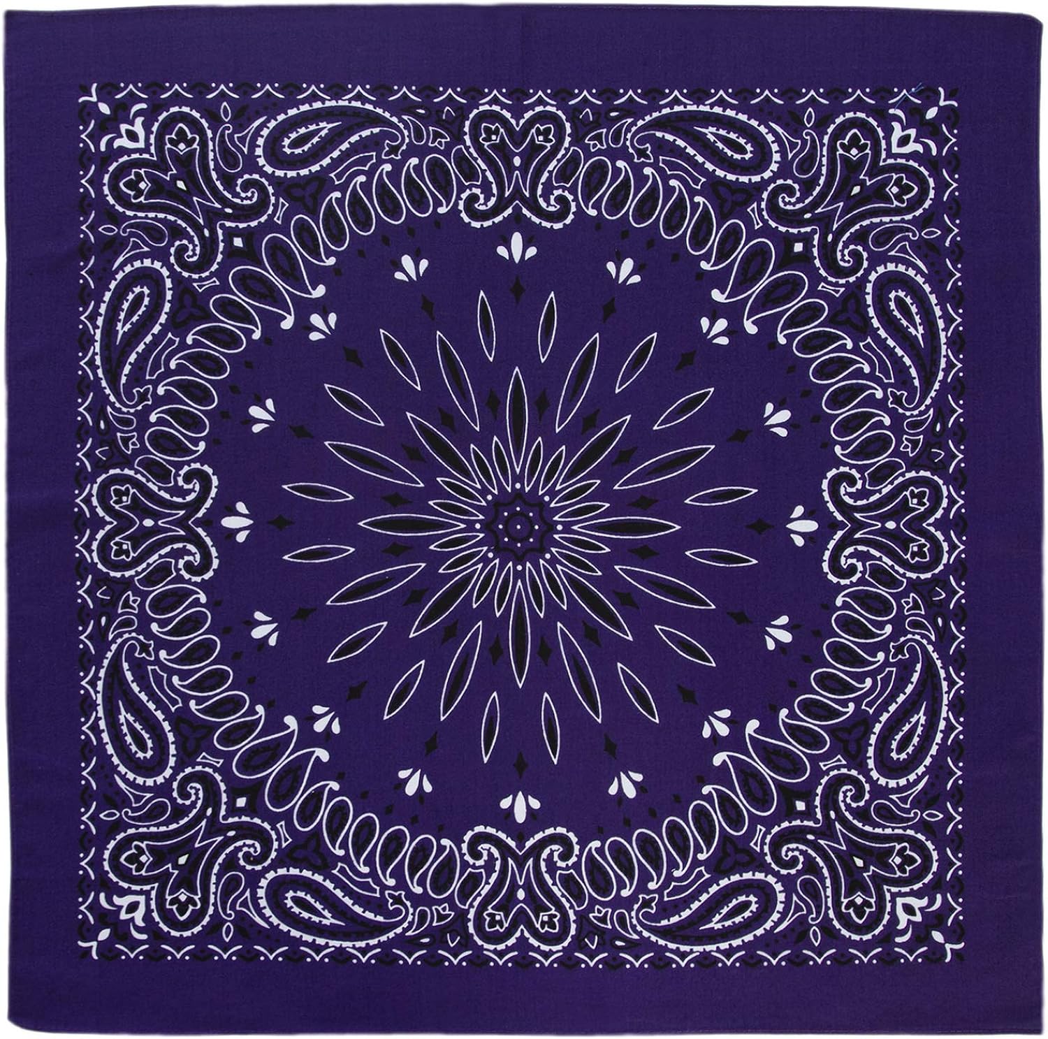 Large 100 Cotton Circular Burst Paisley Bandanas (22 inch