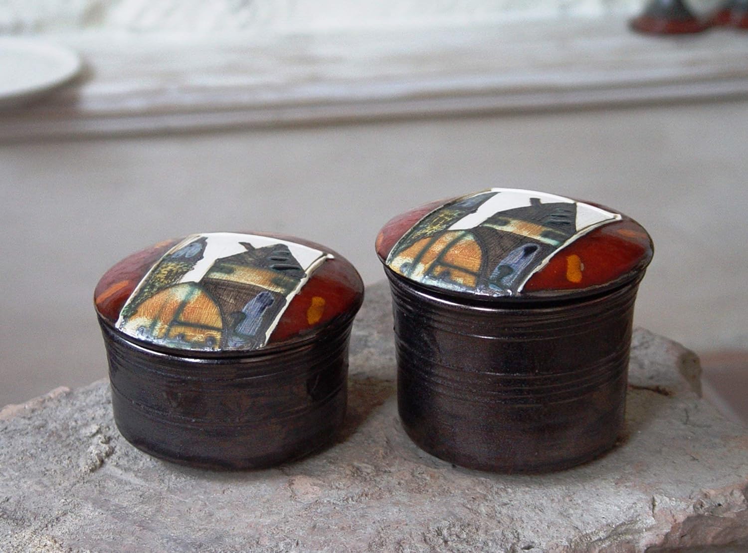 ochre tea coffee sugar canisters