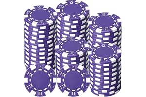 LaRandom 100 Pcs 11.5 Gram Poker Chips ABS Monte Carlo, 40 mm Bingo Chips Tokens Markers Blank Counting Bulk for Blackjack, and Card Night Poker Games