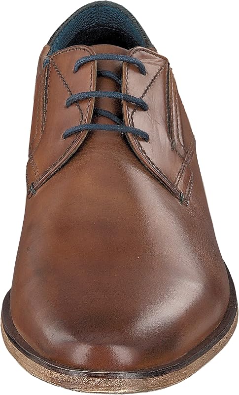 Homme Chaussure basse business en cuir, derby durable au look usé, Cognac, 42 EU