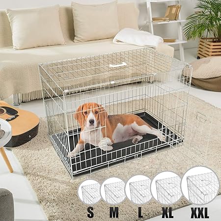 Leopet Hundekäfig Transportkäfig Transportbox Hundetransportbox zusammenklappbar (S-XXL)