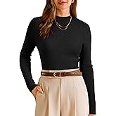 Arach&Cloz Women's Wool Blend Fall Seamless Rip Resistant Warm Layered Tops Business Casual Sweaters