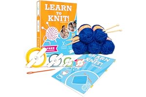 BeKnitting Knitting Kit for Beginners Adults & Kids - Learn to Knit - Yarn, Pompom Makers, Needles & Other Supplies