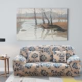 Teynewer 1-Piece Fit Stretch Sofa Cover Provence Print 1 Seater view 2