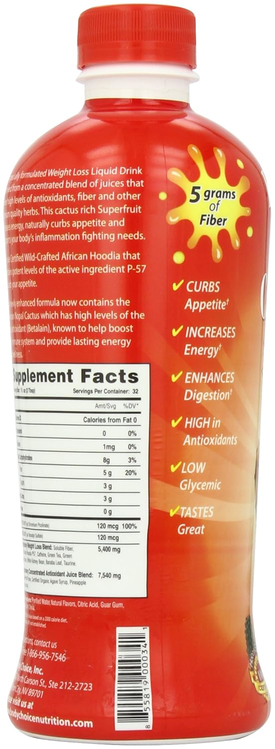 Amazon Com Body Choice Incorporation Nopal Cactus Drink With Hoodia 32 Ounce Pack Of 6 Energy Drinks Grocery Gourmet Food