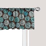 Ambesonne Brown and Blue Window Valance, Dots