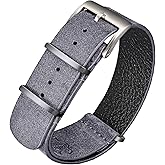 torbollo Suede Leather Watch Band, Style One-Piece Military Watch Strap Vintage Tone 18 20 22mm Replacement Wrap for Men Women