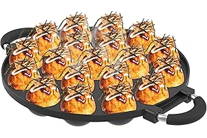 Takoyaki Pan 19 Hole Nonstick Japanese Grill Aluminium Alloy Octopus Ball Maker for Gas Stove Authentic Osaka Street Food Coo